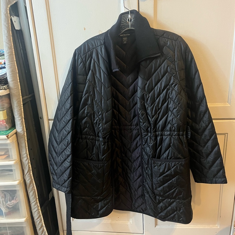 Athleta Black Quilted Puffer Jacket